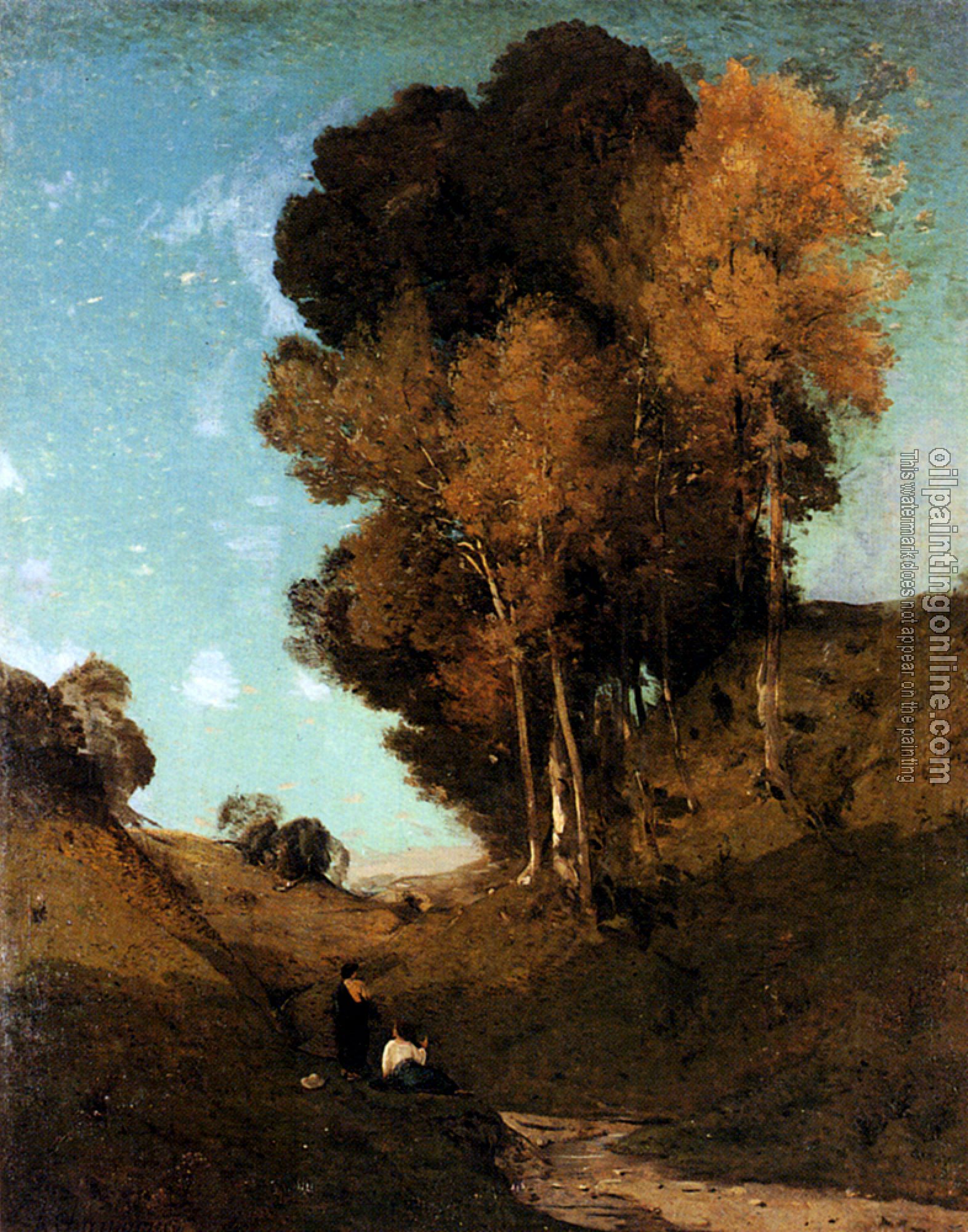 Henri-Joseph Harpignies - Ravin Souvenir De La Campagne De Rome